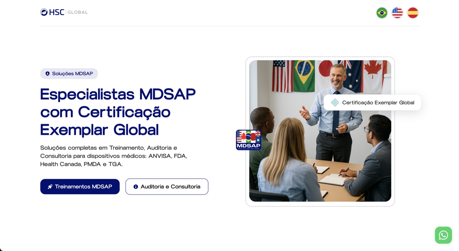 Landing page de registro de marca com prova social e chamada para ação