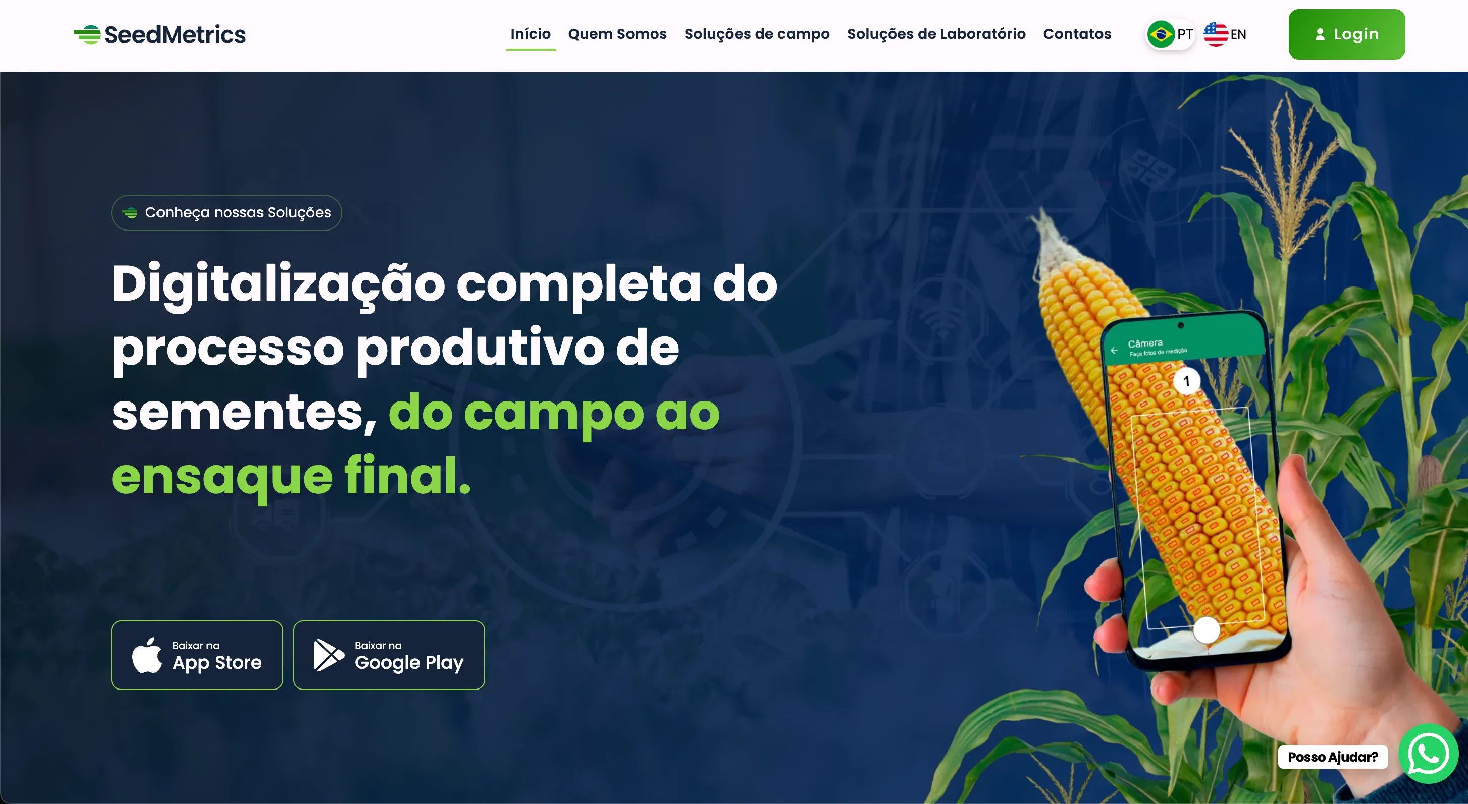 Portal institucional com menu de navegação e destaque visual da marca